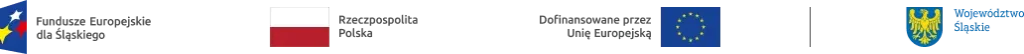 Logotypy: Funduszy Europejskich dla Śląskiego,flaga Rzeczpospolitej Polskiej,flaga Unii Europejskiej,herb Województwa Śląskiego